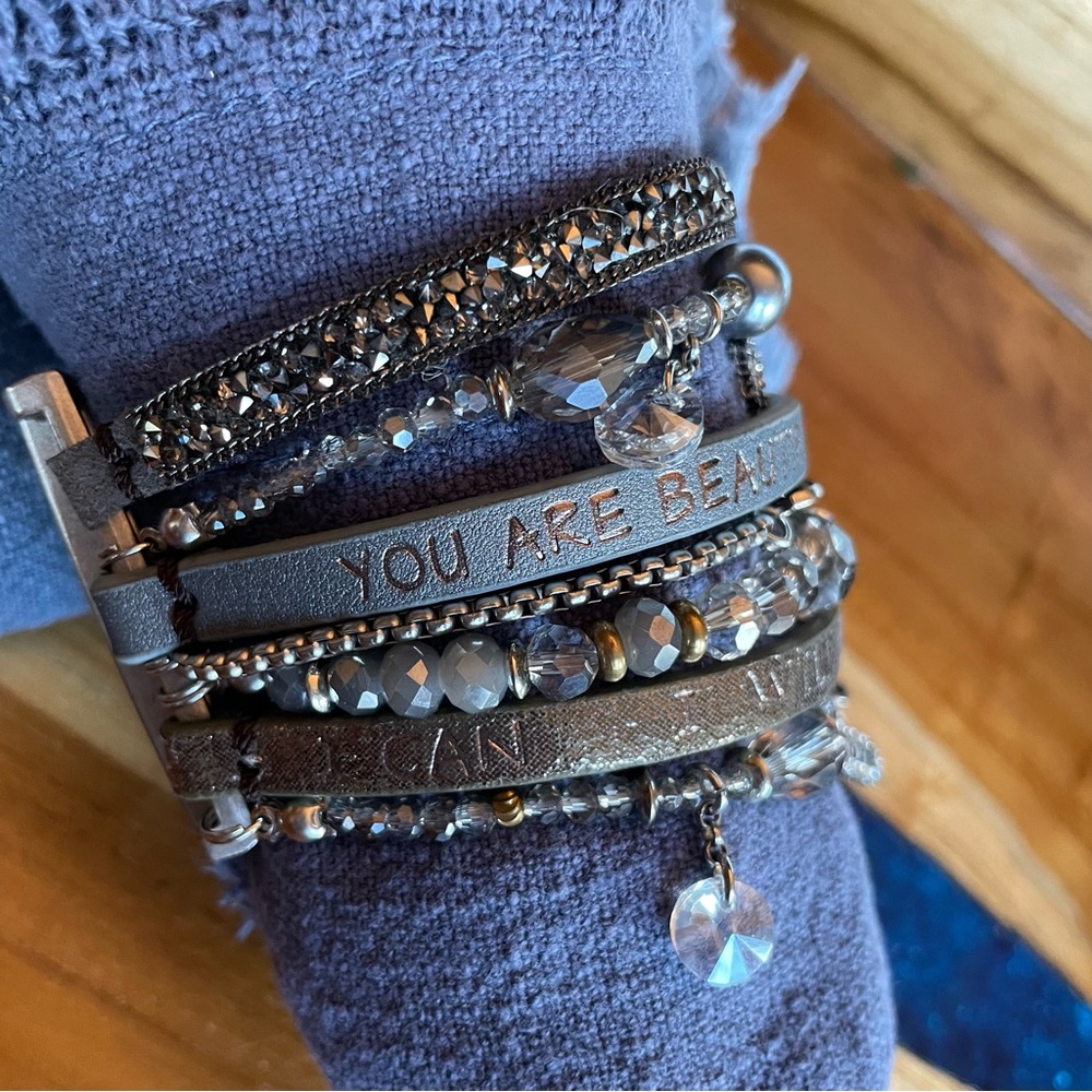 Bracelet - Multi Strand - Magnetic - Leather and Beads by Good Works